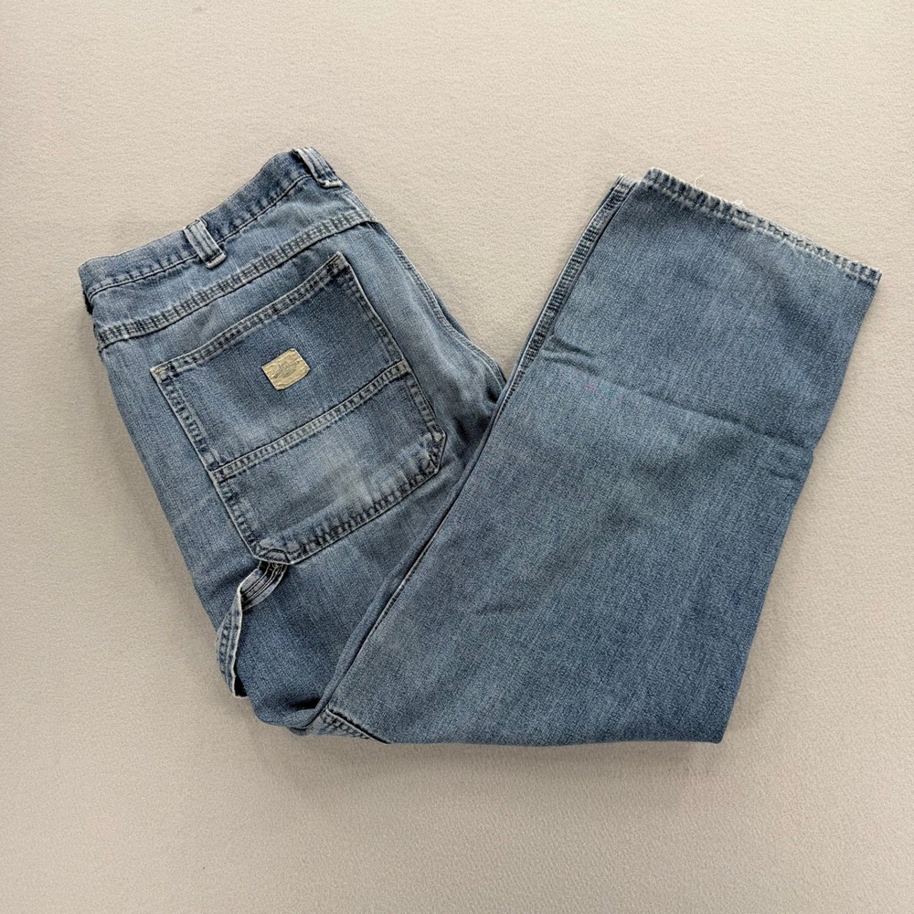 Vtg Lee Dungarees 40x30 Carpenter Jeans Mens Light Wash Y2K Baggy Skater Grunge